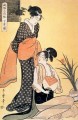 Scène domestique Kitagawa Utamaro ukiyo e Bijin GA